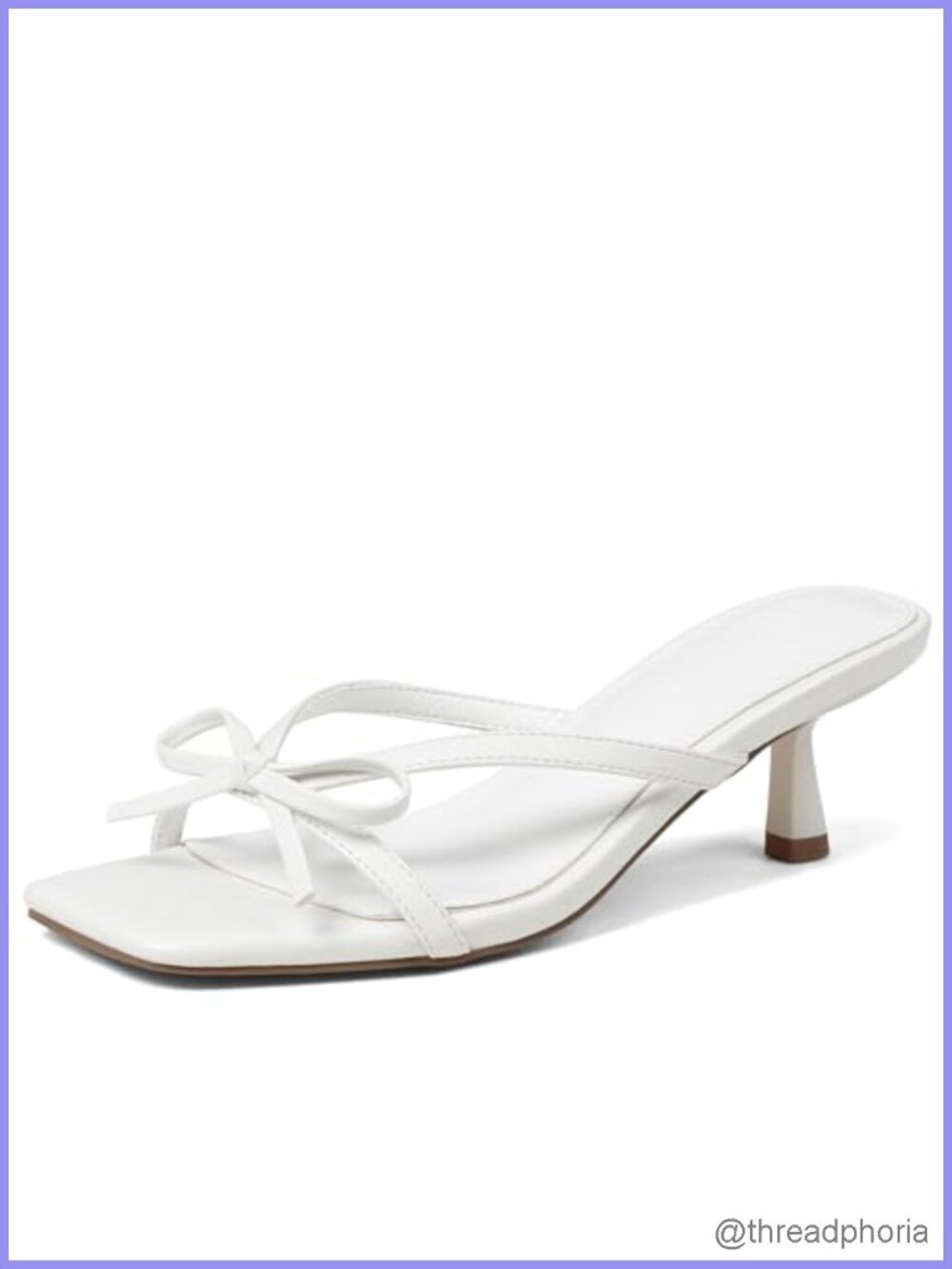 Kitten Heel Slip On Mule Sandals Bow Square Toe Women's Summer Dress Shoes